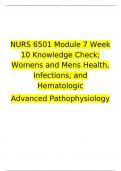 NURS 6501 Module 7 Week 10 Knowledge Check