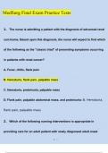 MedSurg Final Exam Practice Tests (2023/2024) Newest Questions and Answers (Verified Answers)