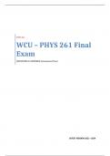 WCU – PHYS 261 Final Exam | Q&A (Graded A+) | Updated 2023