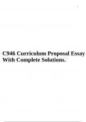 C946 Curriculum Proposal Essay With Complete Solutions & NURSING C946 Curriculum Proposal Essay Copy With Complete Solutions 2023 Assured A+.