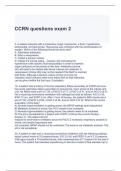 CCRN questions exam 2 with complete solutions