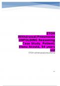 ETOH Withdrawal/Pneumonia UNFOLDING Reasoning Case Study. Patient; Elena Acosta, 54 years old