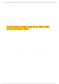 Food Handler Safety Test Exam With 100% Correct Answers 2024