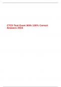 CTCD Test Exam With 100% Correct Answers 2024