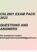 CSL2601 Exam pack 2023