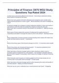  Principles of Finance- D076 WGU Study Questions Top-Rated 2024