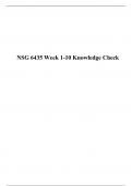 NSG 6435 Knowledge Checks week-1-10, South University