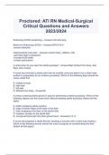 Proctored: ATI RN Medical-Surgical Critical Questions and Answers 2023/2024