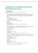 CHAPTER 1: INTRODUCING SOCIAL PSYCHOLOGY EXAM