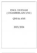 ENGL 118 EXAM ( CHAMBERLAIN UNI ) QNS & ANS 20232024.