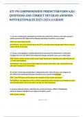 ATI  PN COMPREHENSIVE PREDICTOR FORM A,B,C  QUESTIONS AND CORRECT DETAILED ANSWERS WITH RATIONALES 2023-2024 |A GRADE 