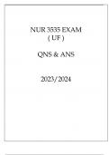 NUR 3535 EXAM ( UF ) QNS & ANS 20232024