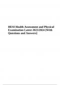 HESI Health Assessment and Physical Examination Latest 2023/2024 [With Questions and Answers]