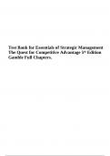 Test Bank for Essentials of Strategic Management The Quest for Competitive Advantage 5th Edition By John E. Gamble, Arthur A. Thompson Full Chapters