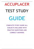 ACCUPLACER TEST STUDY GUIDE