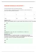 MAT 202 RANDOM VARIABLES CHECKPOINT 1 QUIZ (Straighterline)