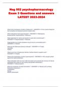 Nsg 552 psychopharmacology Exam 3 Questions and answers LATEST 2023-2024