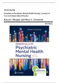 Test Bank For Essentials of Psychiatric Mental Health Nursing 8th Edition Concepts of Care in Evidence Based Practice 8th Edition Morgan Townsend  | 9780803676787 | All Chapters with Answers and Rationals