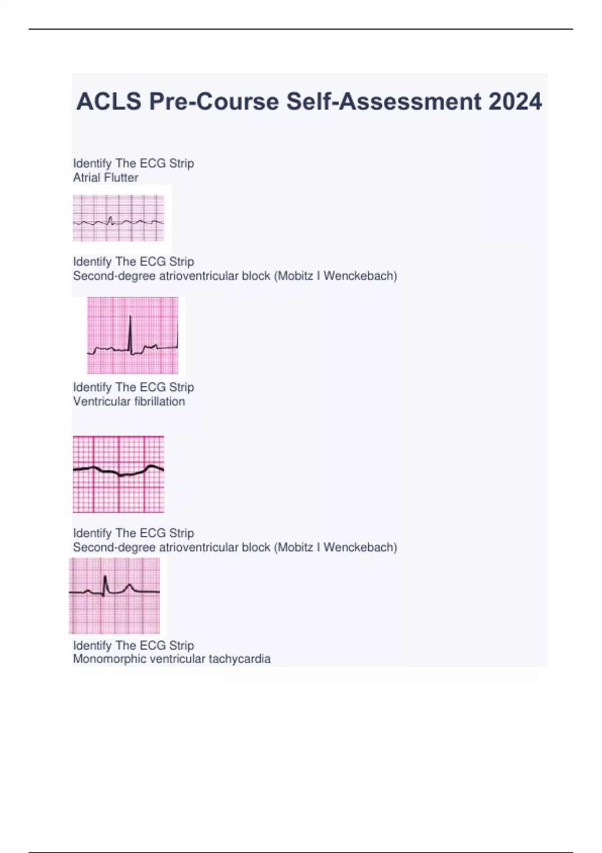 ACLS PreCourse SelfAssessment 2024 ACLS PreCourse SelfAssessment