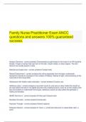  Family Nurse Practitioner Exam ANCC questions and answers 100% guaranteed success.