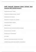 NAHP Nationally Registered Dental Assistant Exam Questions With Verified Answers!!