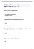 AMCA Phlebotomy Test questions with 100%  complete solution 2023/2024