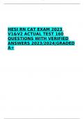 HESI RN CAT EXAM 2023 V1&V2 ACTUAL TEST 160 QUESTIONS WITH VERIFIED ANSWERS 2023/2024|GRADED A+