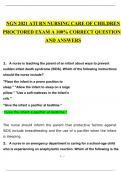 NGN 2021 ATI RN NURSING CARE OF CHILDREN PROCTORED EXAM A 100% CORRECT QUESTIONS AND ANSWERS
