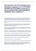 S12 sprinkler test, S13 standpipe test, Sprinklers segment 5, S-12 CITYWIDE SPRINKLER SYSTEMS (certificate of fitness) QUESTIONS AND ANSWERS VERIFIED 100% CORRECT!!