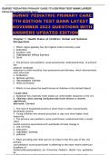 BURNS' PEDIATRIC PRIMARY CARE 7TH EDITION TEST BANK LATEST NOVEMBER 2023 QUESTIONS WITH ANSWERS UPDATED EDITION