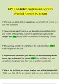 DPS Test questions verified with 100% correct answers