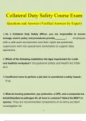 Collateral Duty Safety Course Exam questions verified with 100% correct answers