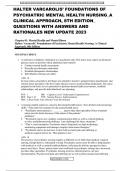 HALTER VARCAROLIS’ FOUNDATIONS OF PSYCHIATRIC MENTAL HEALTH NURSING_A CLINICAL APPROACH, 8TH EDITION_ QUESTIONS WITH ANSWERS AND RATIONALES NEW UPDATE 2023