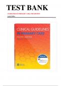 Test Bank For Clinical Guidelines in Primary Care 4th Edition by Amelie Hollier, A+ guide.