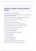 Hondros College of Nursing NUR163 Exam 1 Questions and Answers