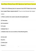 Stott Pilates Written Exam 2023 Questions with Complete Solution