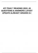 A PACKAGE DEAL FOR 3 VERSIONS OF ATI TEAS 7 READING  EXAMS LATEST UPDATE ALL BUNDLED TOGETHER ,ACE YOUR FIRST ATTEMPT WITH VERIFIED SOLUTION 