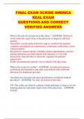 FINAL EXAM SCRIBE AMERICA  REAL EXAM QUESTIONS AND CORRECT VERIFIED ANSWERS