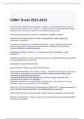 CBMT Exam 2023-2024 Questions and Answers