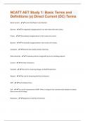 NCATT AET Study 1: Basic Terms and Definitions (a) Direct Current (DC) Terms Questions and Answers with complete solution