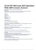 AGACNP 106 Exam 2023 Questions With 100%Correct Answers. 