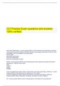 CLT Practice Exam questions and answers 100% verified.