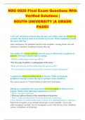 NSG 6020 Final Exam Questions With  Verified Solutions | SOUTH UNIVERSITY |A GRADE PASS!!