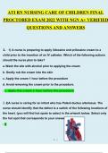 ATI RN NURSING CARE OF CHILDREN FINAL PROCTORED EXAM 2022 WITH NGN A+ VERIFIED QUESTIONS AND ANSWERS