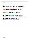 HESI RN EXIT EXAMV3 SCREENSHOTS 2022 INET PROCTORED EXAM BEST FOR 2023  EXAM GRADED A