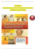 Nursing Health Assessment The Foundation of Clinical Practice, 3rd Edition TEST BANK by Patricia M. Dillon | Verified Chapters 1 - 27 | Complete Newest Version