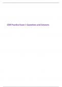 CDR Practice Exam 1 Questions and Answers