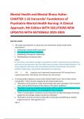 Mental Health and Mental Illness Halter: CHAPTER 1-33 Varcarolis’ Foundations of Psychiatric-Mental Health Nursing: A Clinical Approach, 9th Edition WITH SOLUTIONS NEW UPDATES WITH RATIONALE 2023-2024