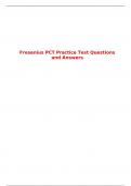 Fresenius PCT Practice Test Questions and Answers