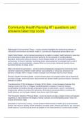  Community Health Nursing ATI questions and answers latest top score.